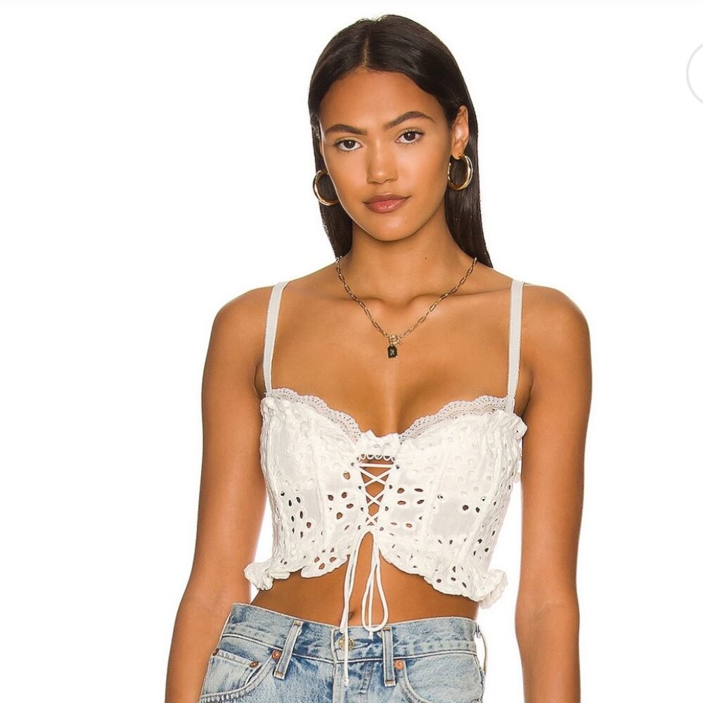 For Love & Lemons Sadie Corset Crop Top – Size M Originally $180 from Revolve 🤍